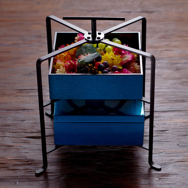 【AtStand】折りたたみ式ボックスティースタンド2段