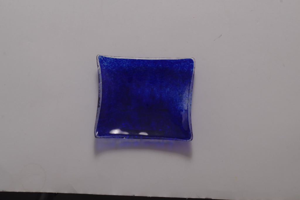 【Prism】ミニ長角硝子プレート<ブルー>